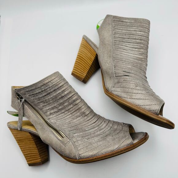 Paul Green in  metallic gray  Cayanne Peep Toe High Heel Booties 8 (US 10.5) - Picture 6 of 16